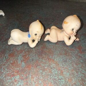 A LOT OF Two‎ VINTAGE PORCELAIN KEWPIE DOLLS BLUE WINGS   **MINT**